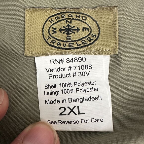 Haband Travelers 2XL Khaki Utility Vest With Multiple Pockets & Zip Closure - Picture 3 of 4